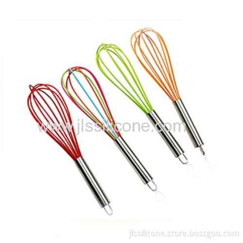 Baking Tools Silicone Egg Whisk With Stainless Steel Handle
